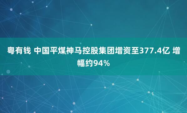 粤有钱 中国平煤神马控股集团增资至377.4亿 增幅约94%