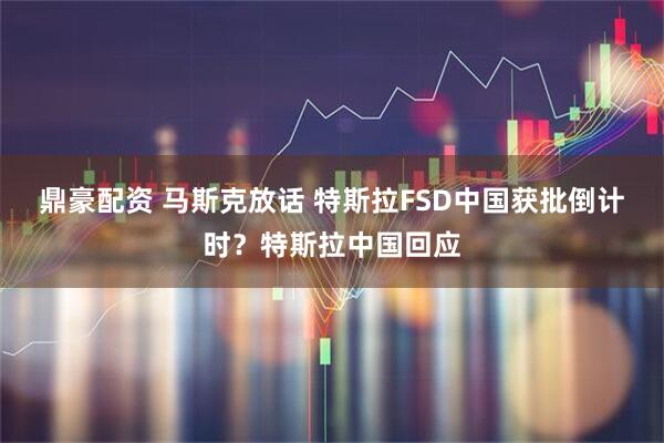 鼎豪配资 马斯克放话 特斯拉FSD中国获批倒计时？特斯拉中国回应